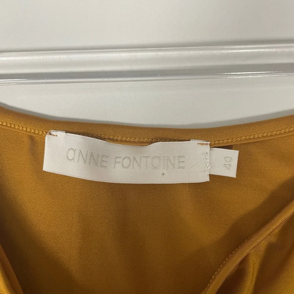 Anne Fontaine Cintia H19 Camisole Tank Top Sz 40 Ochre Yellow Minimalist Luxury